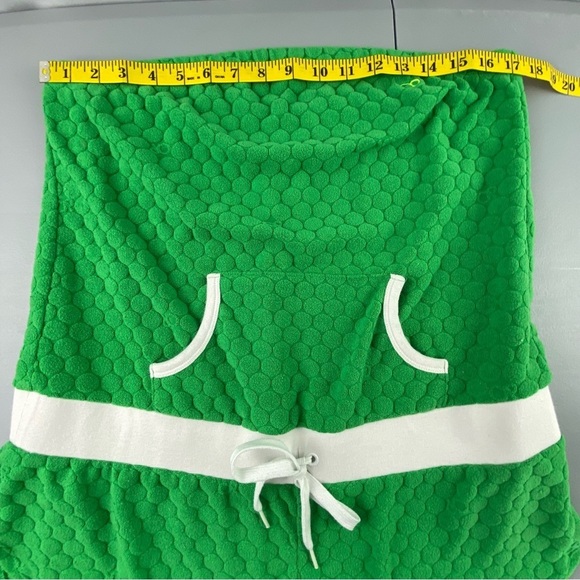 OP Ocean Pacific green and white hexagon terry textured romper swim coverup - Picture 6 of 9